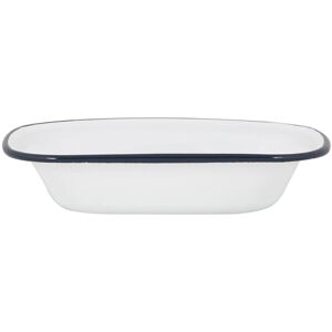 Argon Tableware White Enamel Pie Dish 20cm in Navy Navy Argon Tableware White Enamel Pie Dish 20cm in Navy Navy