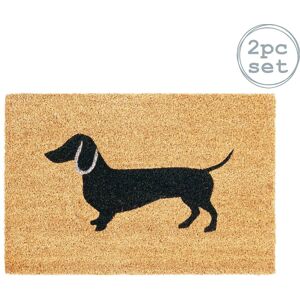 Nicola Spring Coir Door Mats - 60 x 40cm - Sausage Dog - Pack of 2 in Brown Size: 40 cm x 60 cm Brown 40 cm x 60 cm Nicola Spring Coir Door Mats - 60 x 40cm - Sausage Dog - Pack of 2 in Brown Size: 40 cm x 60 cm Brown 40 cm x 60 cm