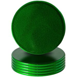 Argon Tableware Metallic Coasters 10cm Pack of 6 in Green Green Argon Tableware Metallic Coasters 10cm Pack of 6 in Green Green