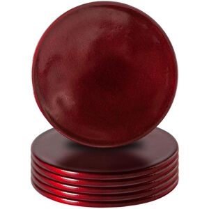 Argon Tableware Metallic Coasters 10cm Pack of 6 in Red Red Argon Tableware Metallic Coasters 10cm Pack of 6 in Red Red