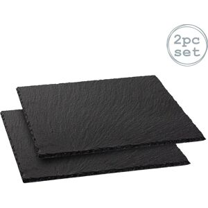 Argon Tableware Square Slate Serving Platters 33cm Pack of 2 in Grey Grey Argon Tableware Square Slate Serving Platters 33cm Pack of 2 in Grey Grey