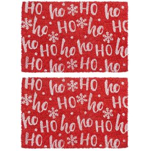 Nicola Spring Christmas Coir Door Mats 60 x 40cm Ho Ho Ho Red Pack of 2 Size: 40 cm x 60 cm Red 40 cm x 60 cm Nicola Spring Christmas Coir Door Mats 60 x 40cm Ho Ho Ho Red Pack of 2 Size: 40 cm x 60 cm Red 40 cm x 60 cm