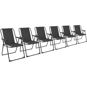 Harbour Housewares Folding Metal Beach Chairs Pack of 6 in Black Black Harbour Housewares Folding Metal Beach Chairs Pack of 6 in Black Black
