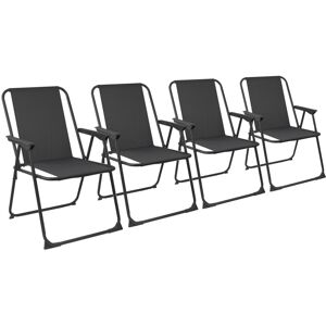Harbour Housewares Folding Metal Beach Chairs Pack of 4 in Black Black Harbour Housewares Folding Metal Beach Chairs Pack of 4 in Black Black