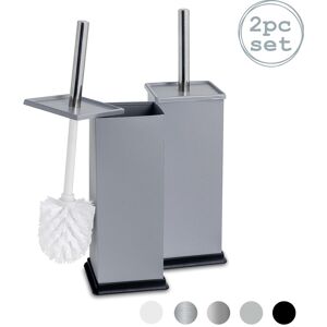 Harbour Housewares Square Toilet Brushes Pack of 2 in Grey Grey Harbour Housewares Square Toilet Brushes Pack of 2 in Grey Grey