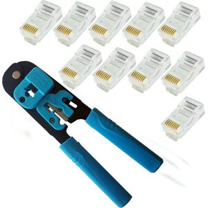 Loops RJ45 Crimp Tool & 10 Connectors 8P8C CAT5eCAT6 Crimping Crimper Network Cable Multicolor Loops RJ45 Crimp Tool & 10 Connectors 8P8C CAT5eCAT6 Crimping Crimper Network Cable Multicolor