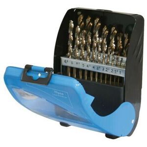 Loops 19 Piece 1mm 10mm Cobalt Drill Bit Set For Hardened Steels & Cast Irons in Metallics Metallics Loops 19 Piece 1mm 10mm Cobalt Drill Bit Set For Hardened Steels & Cast Irons in Metallics Metallics