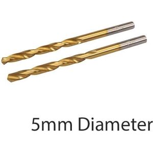 Loops 2 PACK TITANIUM COATED 5mm High Speed Steel Drill Bit Aluminium Alloy Milling in Metallics Metallics Loops 2 PACK TITANIUM COATED 5mm High Speed Steel Drill Bit Aluminium Alloy Milling in Metallics Metallics