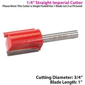 Loops ¼" SHANK 3/4" x 1" Tungsten Carbide Straight Router Bit Worktop Wood Cutter Multicolor Loops ¼" SHANK 3/4" x 1" Tungsten Carbide Straight Router Bit Worktop Wood Cutter Multicolor