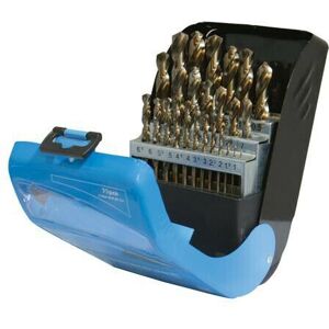 Loops 25 Piece 1mm 13mm Cobalt Drill Bit Set Cut Steel Iron Titanium Stainless Steel in Metallics Metallics Loops 25 Piece 1mm 13mm Cobalt Drill Bit Set Cut Steel Iron Titanium Stainless Steel in Metallics Metallics