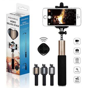 AQUARIUS 'Selfie Stick' with Video Function - Gold Gold AQUARIUS 'Selfie Stick' with Video Function - Gold Gold