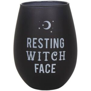 KDMD Resting Witch Face Stemless Wine Glass in Black Black KDMD Resting Witch Face Stemless Wine Glass in Black Black