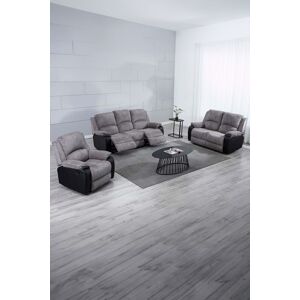More4Homes Postana Manual Recliner Bonded Leather 1+2+3 Seater Sofa Set in Grey Grey More4Homes Postana Manual Recliner Bonded Leather 1+2+3 Seater Sofa Set in Grey Grey