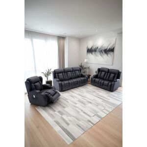 More4Homes Caesar Manual Recliner Bonded Leather 1+2+3 Seater Sofa Set in Black Black More4Homes Caesar Manual Recliner Bonded Leather 1+2+3 Seater Sofa Set in Black Black