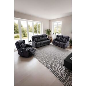 More4Homes Caesar Electric Recliner Bonded Leather 1+2+3 Seater Sofa Set in Black Black More4Homes Caesar Electric Recliner Bonded Leather 1+2+3 Seater Sofa Set in Black Black