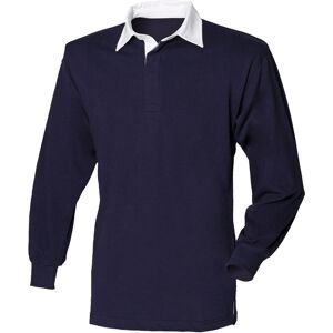 Front Row Long Sleeve Classic Rugby Polo Shirt in Navy Size: Small Navy S Front Row Long Sleeve Classic Rugby Polo Shirt in Navy Size: Small Navy S