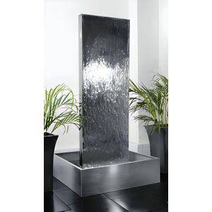 Primrose Stainless Steel Curved Water Wall Double Sided Indoor Base 180cm in Silver Silver Primrose Stainless Steel Curved Water Wall Double Sided Indoor Base 180cm in Silver Silver