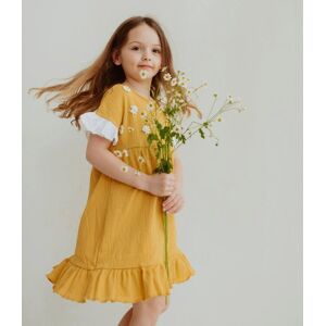 Lilly + Sid Girl's Cheesecloth Folk Dress in Yellow Size: 6-12 m Yellow 6-12 m Lilly + Sid Girl's Cheesecloth Folk Dress in Yellow Size: 6-12 m Yellow 6-12 m