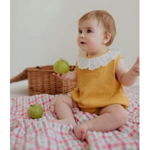 Lilly + Sid Girl's Frill Cheesecloth Bubble Romper in Yellow Size: 12-18 m Yellow 12-18 m Lilly + Sid Girl's Frill Cheesecloth Bubble Romper in Yellow Size: 12-18 m Yellow 12-18 m
