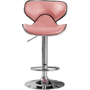 netfurniture Polsode Bar Stool PU Chrome & Pink (2s) Pink netfurniture Polsode Bar Stool PU Chrome & Pink (2s) Pink