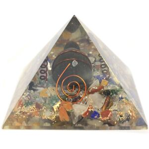 KDMD Med Orgonite Pyramid 60mm Gemchips, Copper, Turtle Multicolor KDMD Med Orgonite Pyramid 60mm Gemchips, Copper, Turtle Multicolor