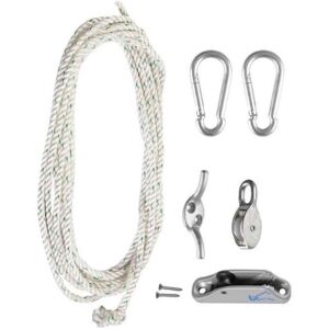 Primrose Galvanised Steel Easy Hoist Advanced Fixing Kit for Shade Sail Fitting in Metallic Silver Metallic Silver Primrose Galvanised Steel Easy Hoist Advanced Fixing Kit for Shade Sail Fitting in Metallic Silver Metallic Silver