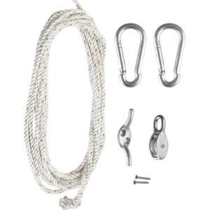 Primrose Galvanised Steel Easy Hoist Standard Fixing Kit for Shade Sail Fitting in Metallic Silver Metallic Silver Primrose Galvanised Steel Easy Hoist Standard Fixing Kit for Shade Sail Fitting in Metallic Silver Metallic Silver