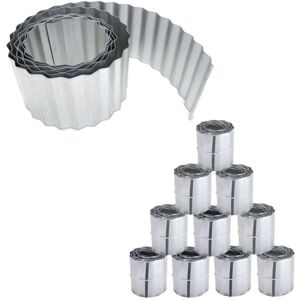 Primrose Galvanised Metal Garden Lawn Wavy Edge Border Edging Roll in Silver Silver Primrose Galvanised Metal Garden Lawn Wavy Edge Border Edging Roll in Silver Silver
