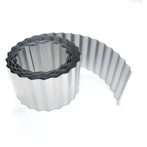 Primrose Galvanised Metal Garden Lawn Wavy Edge Border Edging Roll in Silver Silver Primrose Galvanised Metal Garden Lawn Wavy Edge Border Edging Roll in Silver Silver