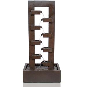 Primrose Corbino 8 Tier Cascading Wall Zinc Water Feature with Lights 109cm in Bronze Bronze Primrose Corbino 8 Tier Cascading Wall Zinc Water Feature with Lights 109cm in Bronze Bronze