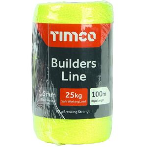 Timco Builders Line - Yellow - Tube (Size 1.5mm x 100m - 1 Each) Size: 1000mm x 1000mm Yellow 1000mm x 1000mm Timco Builders Line - Yellow - Tube (Size 1.5mm x 100m - 1 Each) Size: 1000mm x 1000mm Yellow 1000mm x 1000mm