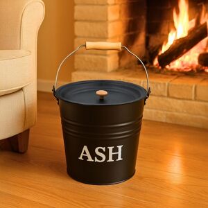 Marco Paul 12L Metal Fire Ash Bucket with Lid Fireside Accessories in Black Black Marco Paul 12L Metal Fire Ash Bucket with Lid Fireside Accessories in Black Black