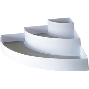 mysmartbuy 3 Tier Freestanding Corner Shelf Organiser - White Stepped Storage Display Unit for Kitchen, Pantry, Bathroom - H10 x W43 x D31cm White mysmartbuy 3 Tier Freestanding Corner Shelf Organiser - White Stepped Storage Display Unit for Kitchen, Pantry, Bathroom - H10 x W43 x D31cm White