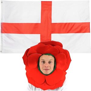 I Love Fancy Dress St George's Day Set - Hat & 5ft x 3ft Flag in Red Size: 1 Pack Red 1 Pack I Love Fancy Dress St George's Day Set - Hat & 5ft x 3ft Flag in Red Size: 1 Pack Red 1 Pack
