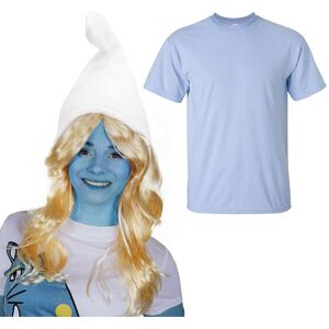 I Love Fancy Dress Women's White Gnome Hat, Blue Face Paint, Blonde Wig & T-Shirt Size: Medium Blue Medium I Love Fancy Dress Women's White Gnome Hat, Blue Face Paint, Blonde Wig & T-Shirt Size: Medium Blue Medium
