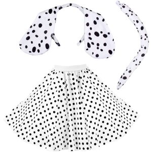 I Love Fancy Dress Women's White Polka Dot Skirt With Black Dots & Dalmatian Headband & Tail Size: Medium White Medium I Love Fancy Dress Women's White Polka Dot Skirt With Black Dots & Dalmatian Headband & Tail Size: Medium White Medium