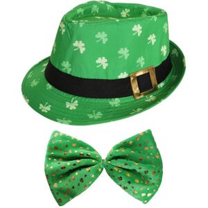 I Love Fancy Dress Irish Trilby Hat & Jumbo Irish Bow Tie in Green Size: 12 Pack Green 12 Pack I Love Fancy Dress Irish Trilby Hat & Jumbo Irish Bow Tie in Green Size: 12 Pack Green 12 Pack