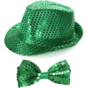 I Love Fancy Dress Green Sequin Trilby Hat & Sequin Bow Tie Size: 2 Pack Green 2 Pack I Love Fancy Dress Green Sequin Trilby Hat & Sequin Bow Tie Size: 2 Pack Green 2 Pack