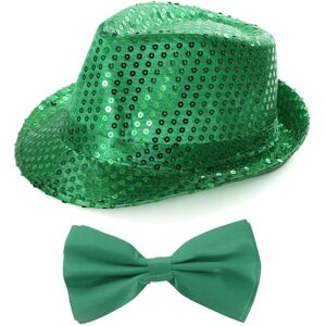I Love Fancy Dress Green Sequin Trilby Hat & Satin Bow Tie Size: 1 Pack Green 1 Pack I Love Fancy Dress Green Sequin Trilby Hat & Satin Bow Tie Size: 1 Pack Green 1 Pack