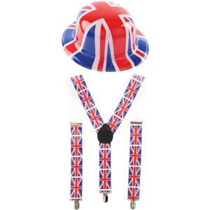 I Love Fancy Dress Union Jack Bowler Hat & Suspenders in Blue Size: 6 Pack Blue 6 Pack I Love Fancy Dress Union Jack Bowler Hat & Suspenders in Blue Size: 6 Pack Blue 6 Pack