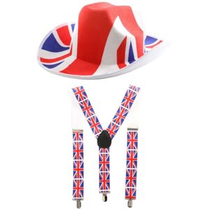 I Love Fancy Dress Union Jack Cowboy Hat & Suspenders in Red Size: 3 Pack Red 3 Pack I Love Fancy Dress Union Jack Cowboy Hat & Suspenders in Red Size: 3 Pack Red 3 Pack