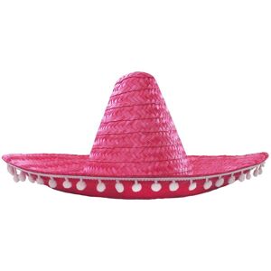 I Love Fancy Dress Pink Mexican Sombrero with Pom Pom Edging Size: 3 Pack Pink 3 Pack I Love Fancy Dress Pink Mexican Sombrero with Pom Pom Edging Size: 3 Pack Pink 3 Pack