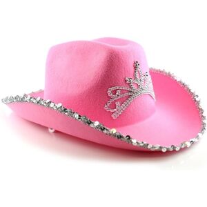 I Love Fancy Dress Pink Cowgirl Hat with Tiara Size: 3 Pack Pink 3 Pack I Love Fancy Dress Pink Cowgirl Hat with Tiara Size: 3 Pack Pink 3 Pack