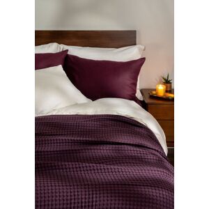 Soak&Sleep Waffle Cotton Bedspread in Aubergine Size: Double Aubergine Double Soak&Sleep Waffle Cotton Bedspread in Aubergine Size: Double Aubergine Double