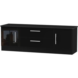 Ready Assembled 2 U Harrow 2 Door 2 Drawer Superwide TV Unit (Ready Assembled) in Black Black Ready Assembled 2 U Harrow 2 Door 2 Drawer Superwide TV Unit (Ready Assembled) in Black Black