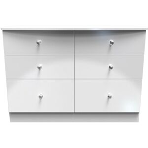 Ready Assembled 2 U Broadway 6 Drawer Wide Chest with LED lights (Ready Assembled) in White White Ready Assembled 2 U Broadway 6 Drawer Wide Chest with LED lights (Ready Assembled) in White White