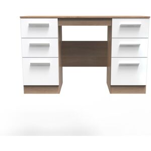 Ready Assembled 2 U Trent Double Pedestal Desk (Ready Assembled) in White White Ready Assembled 2 U Trent Double Pedestal Desk (Ready Assembled) in White White