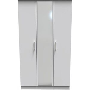 Ready Assembled 2 U Cornwall Triple Mirror Wardrobe (Ready Assembled) in Light Grey Light Grey Ready Assembled 2 U Cornwall Triple Mirror Wardrobe (Ready Assembled) in Light Grey Light Grey