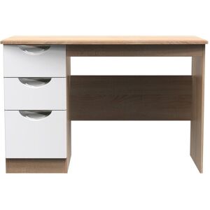 Ready Assembled 2 U Holborn 3 Drawer Desk (Ready Assembled) in White White Ready Assembled 2 U Holborn 3 Drawer Desk (Ready Assembled) in White White