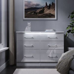 Ready Assembled 2 U Lyon 6 Drawer Midi Chest (Ready Assembled) in White Size: Large White Large Ready Assembled 2 U Lyon 6 Drawer Midi Chest (Ready Assembled) in White Size: Large White Large